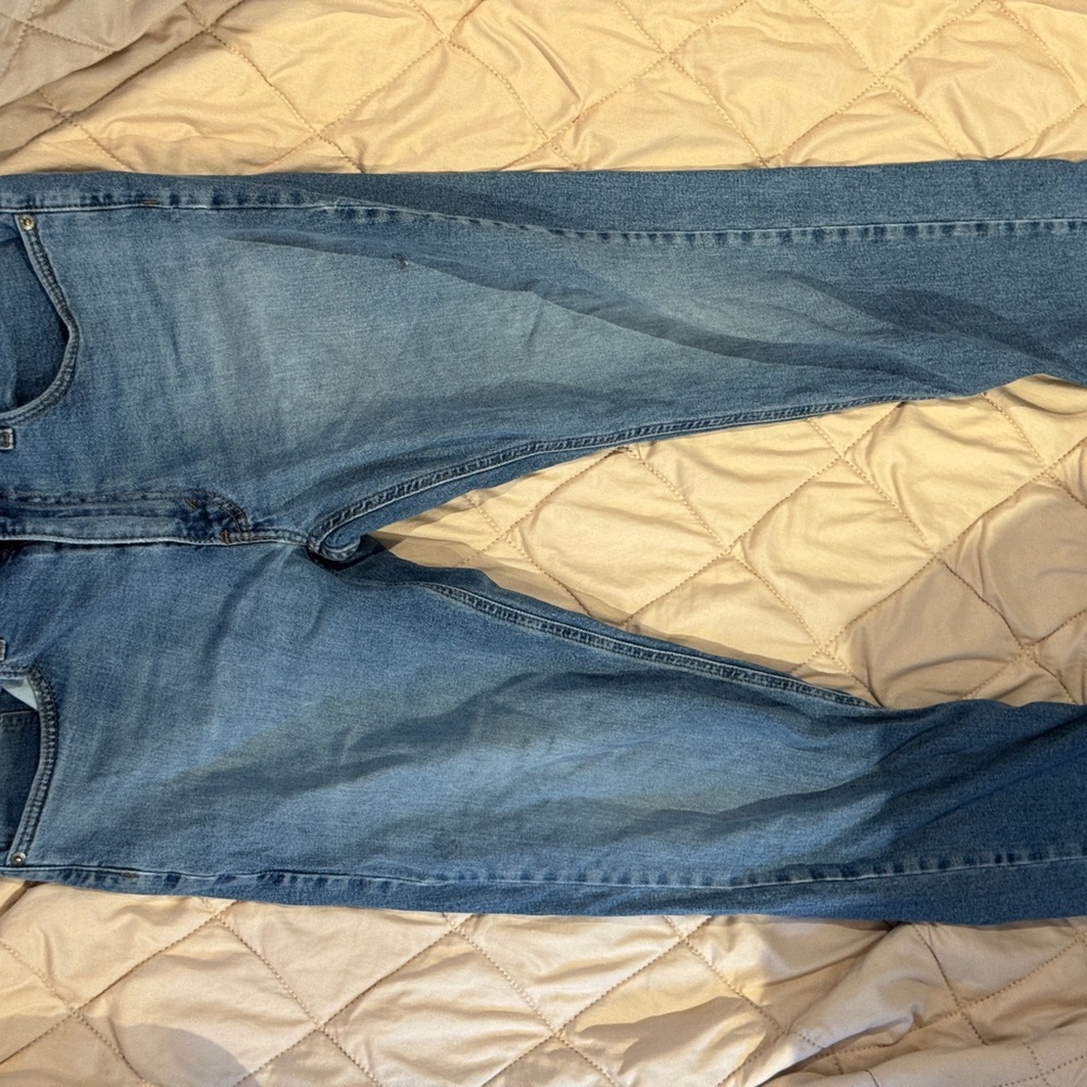 Signature by Levi Strauss Blue Bootcut Jeans with Distressed Look